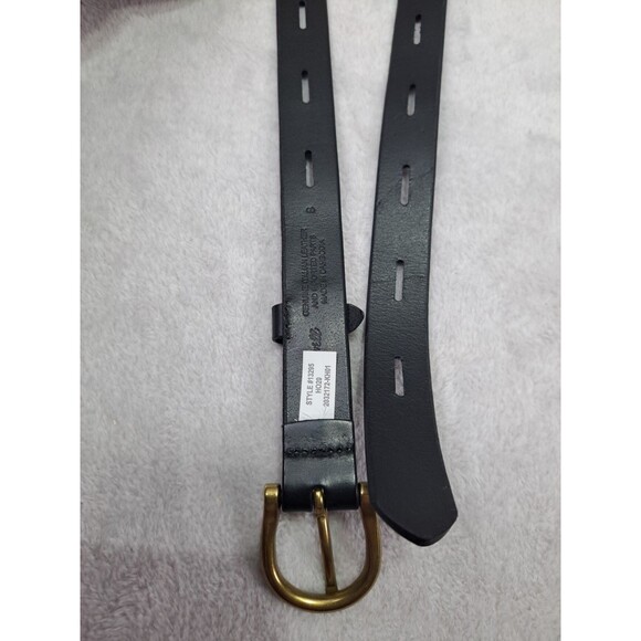 Madewell Black Leather Belt Womens Sz Small Slotted Brass Buckle Classic - Picture 9 of 9